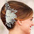 Jewelmaze Silver Plated White Pearl Floral Design Austrian Stone Hair Brooch  