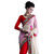 ShoppingOye Red and Light Beige Color Georgette Brasso Saree With Blouse Piece