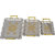 silver serving Steel Tray 3 Pcs  golden color handle of multi purpose Tray Set