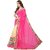 CRAZYDDEAL Pink  Cream Georgette Embroidered Saree With Blouse