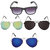 Magjons Multi Colour Mirror Aviator And Black Wayfarer Sunglasses For Men And Women Combo Of 4 With Free Box MJ4930