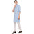 RG Designers 3/4 Sleeves Light Blue  White Modi Kurta  Pyjama Set For Men
