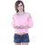 Myshka Women's Crepe Pink Cut Shoulder Top_(mykcutshoulderpink112-s)