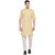 RG Designers 3/4 Sleeves Yellow  White Modi kurta  Pyjama Set For Men-RGMODILIGHTYELLOW-48