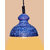 AH  Blue color Flower Design Iron  Pendant Ceiling Hanging Lamp ( Pack of 1 )