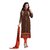 Khushali Presents Embroidered Chanderi Dress Material(Coffee,Orange)
