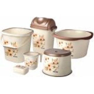 Nayasa Square Bathroom Set 6 Pcs Colour May Vary Nayasa Square Bathroom Set 6 Pcs Colour May Vary