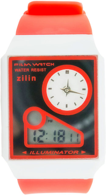 Casio Film Watch Fs 03 5858 Analog Digital Dial Works Red And Mirror Face Rare Used Watches Film Watch Casio