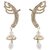 Jewelmaze White Austrian Stone Gold Plated Ear Cuffs -fab0027 