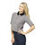 Miss Chase Women's Gray Shirt Collar 3/4th Sleeves Crop Tops Solid/Plain Top