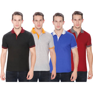 Pack of 4 Men Polo T-Shirt by Baremoda (Multicolor)