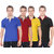 Baremoda Men's Black, Maroon, Yellow And Blue Plain Cotton Polo Collar T-Shirt (Pack of 4)