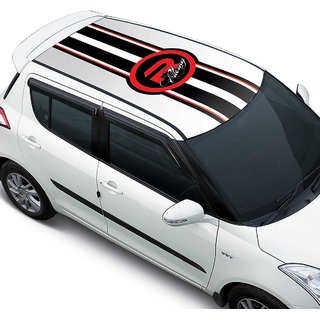 Buy Autographix Racing Stripes Car Roof Wrap Small Online @ ₹2879 from ...