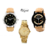 Mark regal 2 Leather Strap+1 Gold Plated Metal Watches Combo of 3