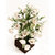 Parishi  W Artificial Rose flower plant glowing White color arrangement in wooden pot