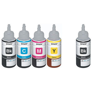 Original Epson Ink All Colors + Black Extra 70 Ml Each For L100/L110/L200/L210/L300/L350/L355/L550 offer