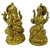 Brass Metal God Ganesh And Godess Laxmi Sitting On Kamal ( Lotus) Pair Small In Size By Bharat Haat BH02695