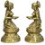 Brass Oil Lamp Diya Lady With Flower Sitting Statue Pair By Bharat Haat BH00701