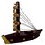 Nautical Wooded Small Boat Vintage Look Item Fine Finishing Work By Bharat Haat BH00262