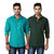 Suspense Men's Solid Casual Green, Green Shirt (Pack of 2)