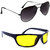 Combo of Sunglasses With Black Aviator and Sporty Look Yellow Style