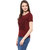 Miss Chase Women's Maroon Round Neck Cold Shoulder Basic Solid/Plain Top