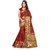 Satyam Weaves Red Polycotton Plain Saree With Blouse