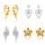 Mahi Gold  Rhodium Plated Combo Of Four Small Stud Earrings With Crystals For Women CO1104627M