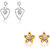 Mahi Gold  Rhodium Plated Combo Of Four Small Stud Earrings With Crystals For Women CO1104627M