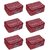 Kuber Industries Maroon 3 Layered Quilted Printed Transparent Saree Cover (10-15 Sarees Capacity) Set of 6 Pcs