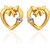 Mahi White Everyday Wear Alloy Casual Gold Plated Crystal Studs
