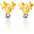Mahi Gold Plated Triplet Stars Earrings (ER1103688G)