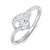 Mahi Rhodium Plated Arched-glitter Ring Fr1100080 