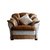 Bradenton Fabric One Seater Sofa In Brown & Cream Color