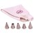Noor Cake Decoration Icing Bag (Reusable) 35cm with 5 Nozzle, Steel and Cotton ,White, 6 Pc Set