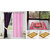 Azaani Beautiful 2 Solid Door Curtains With 1 Red Jute Seating Mat & Two Bathmat
