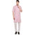 RG Designers 3/4 Sleeves Pink  White Modi kurta  Pyjama Set For Men-RGMODIPINK-46