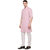 RG Designers 3/4 Sleeves Pink  White Modi kurta  Pyjama Set For Men-RGMODIPINK-46