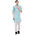 RG Designers 3/4 Sleeves Sky Blue  White Modi kurta  Pyjama Set For Men