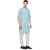 RG Designers 3/4 Sleeves Sky Blue  White Modi kurta  Pyjama Set For Men