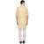 RG Designers 3/4 Sleeves Yellow  White Modi kurta  Pyjama Set For Men