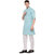 RG Designers 3/4 Sleeves Sky Blue  White Modi kurta  Pyjama Set For Men-RGMODISKYBLUE-46