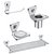 Fortune 4-piece Chrome Finish Stainless Steel Bathroom Accessories Set Towel Rack/ Towel Ring/ Toothbrush holder/ Soap