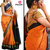 Meia Orange Bhagalpuri Silk Printed Saree With Blouse