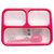 Priyankish Pink Yooie Grid 3 Container Lunch Box
