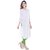 Mystique India White kurti with green hand embroidery
