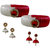 Handmade Red and White Silk Thread Bangles  and Earrings set for Women 002