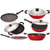 Nirlon Non-Stick Aluminium Cookware Set, 3-Pieces, Red & Black