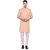 RG Designers 3/4 Sleeves Peach  White Modi kurta  Pyjama Set -RGMODIPEACH-48