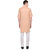 RG Designers 3/4 Sleeves Peach  White Modi kurta  Pyjama Set -RGMODIPEACH-48